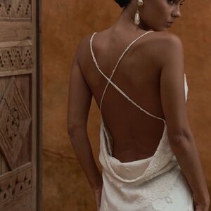 NWT Meshki Burnout Velvet Cream Floral Maxi Dress